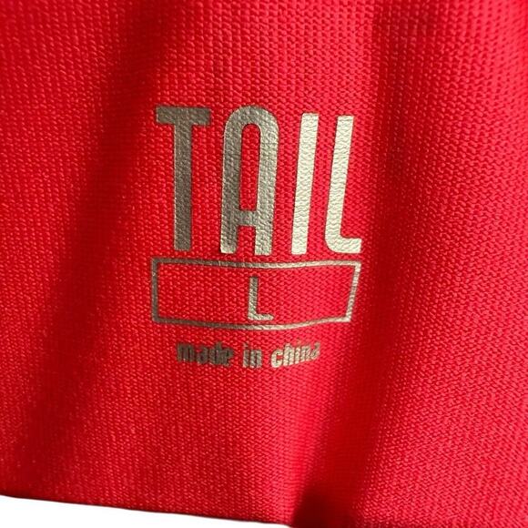 Tail Golf Top Women's V-neck S/S Red Animal Print L Athleisure Athletic - Picture 4 of 10